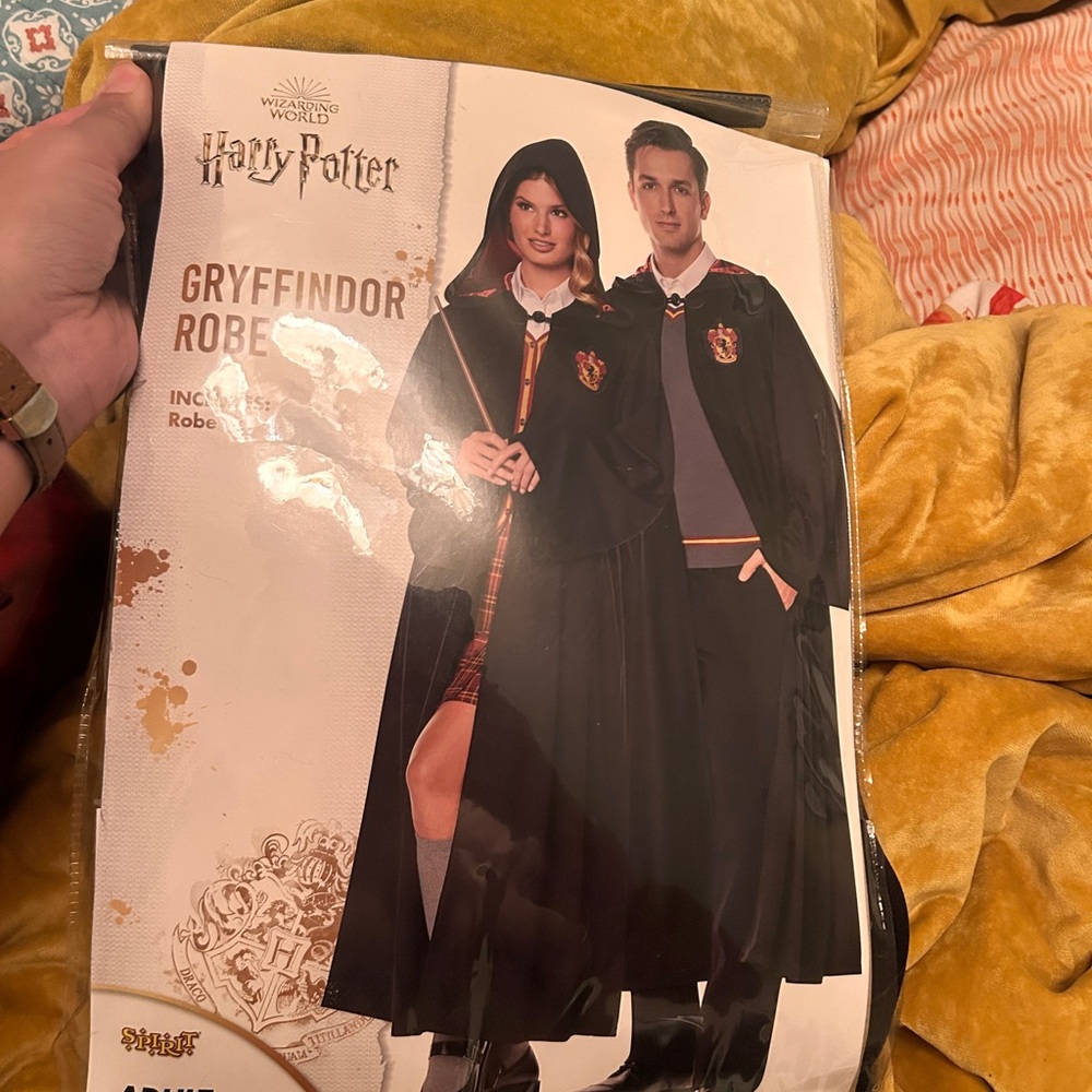Harry Potter Gryffindor Adult Costume with Black Robe